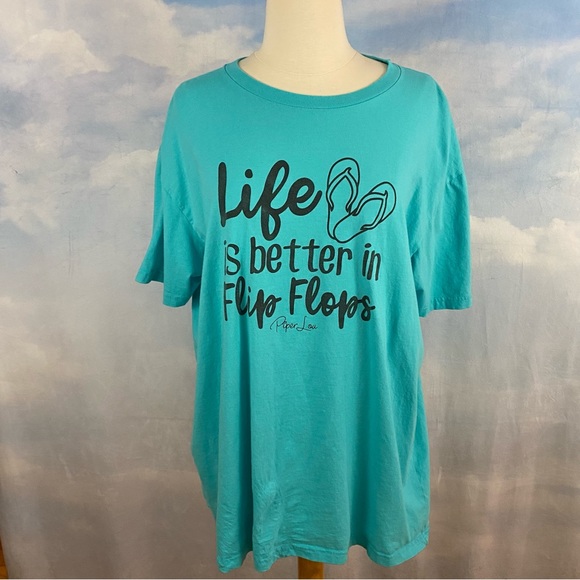 Piper Lou Life is Better in Flip Flops Tee Size XL - Picture 2 of 4